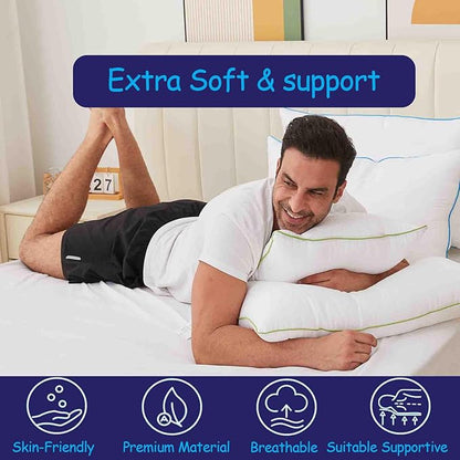 Bed Pillows Standard Size Set of 4,for Sleeping, Adjustable Standard Pillows 4 Pack with Zipper, Cooling Hotel Quality with Premium Soft Down Alternative Fill