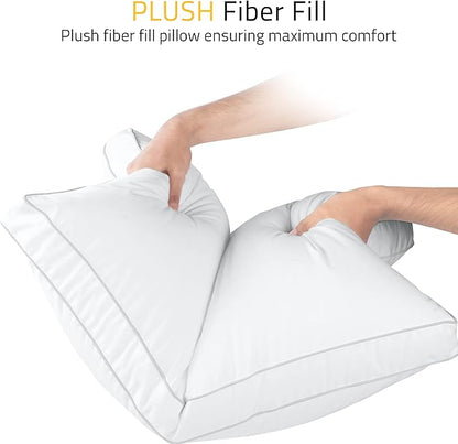 Utopia Bedding Bed Pillows for Sleeping King Size (White), Set of 2, Soft & Fluffy Pillow with Down Alternative Filling, Cooling, Hotel Quality, Gusseted Pillow for Back, Stomach or Side Sleepers