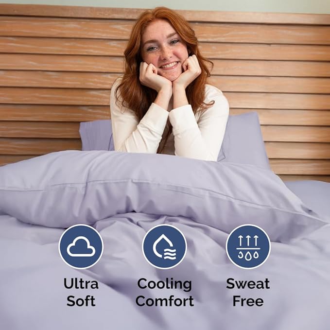 Full XL Size 4 Piece Sheet Set - Comfy Breathable & Cooling Bed Sheets Set - Hotel Luxury Bedding for Women, Men, Kids, Teens, Boys & Girls - Deep Pockets & Wrinkle Free - Oeko-Tex - Light Lavender