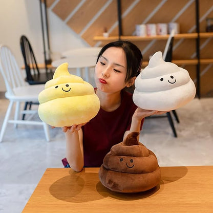 Lovely Plush Simulation Poop, Spoof Gifts, 3D Funny Decoration Pillow (10in, White)
