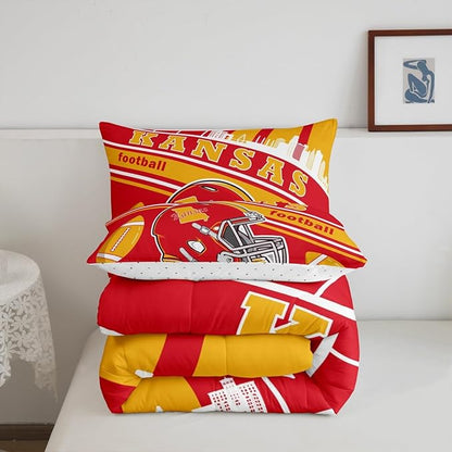 Feelyou Football Bedding Set Full Size Boys Girls Rugby Sports Comforter Set Women Men Football City Duvet Quilt Bedroom Decor