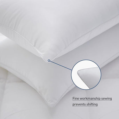 Acanva Bed Pillows 2 Pack Hotel Collection Luxury Soft Inserts for Sleeping-Breathable and Comfortable for Stomach Back Sleepers, King Size (Pack of 2), White