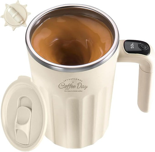 Drink Stirrer,Self Stirring Mug,Self Stirring Coffee Mug,Suitable for Coffee, Milk, Cocoa and Other Beverages (Cream)