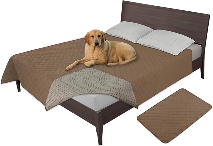 Easy-Going 100% Waterproof Dog Bed Cover, Non-Slip Pet Blanket for Furniture, Washable Couch Cover, Repleasement Sofa Cover (120X82 in,Camel)