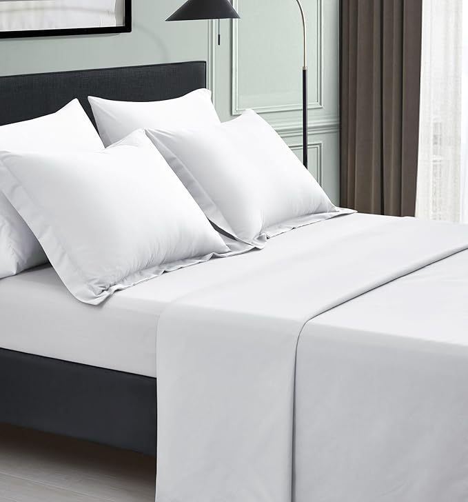 Maple&Stone Full Size Comforter Set 7 Pieces Bed in a Bag - Down Alternative Bed Set with Sheets, Pillowcases & Shams, Soft Reversible Duvet Insert,White