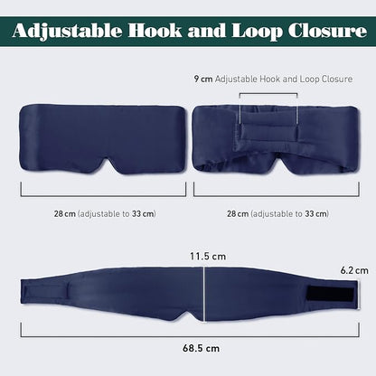 Joyhabit Silk Sleep mask | 100% Mulberry for Women Men Ultra Soft Blackout Eye Cover with Adjustable Band, Breathable No Eye Pressure, Ideal for Sleep, Travel, Naps & Meditation, Navy Blue