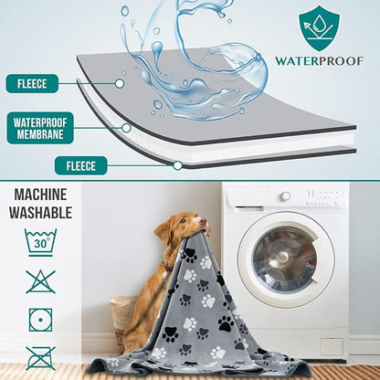 PetAmi Waterproof Pet Blanket Dog Bed Couch Cover for Furniture, Reversible Washable Soft Fleece