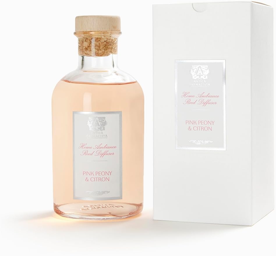 Antica Farmacista Home Ambiance Diffuser - Long-Lasting Reed Scent Diffuser - Luxury Room Freshener Gift - Pink Peony & Citron, 16.9 fl oz