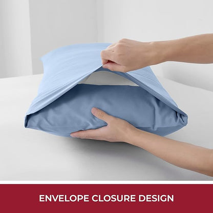 Mellanni Pillow Case - 1 PC Iconic Collection Pillowcases - Hotel Luxury, Extra Soft, Cooling Pillow Cover - Envelope Closure - Wrinkle, Fade, Stain Resistant (Body 20" x 54", Blue Hydrangea)