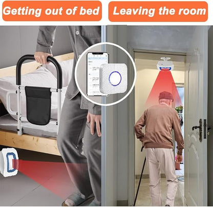 WiFi Smart Bed Sensor Alarm and Fall Prevention for Elderly/Adults/Seniors, Dementia,Wireless Caregiver Motion Sensor Alarm with App (only Supports 2.4GHz WiFi)