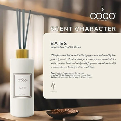 COCO by Stone 5oz Reed Diffuser (Baies) Luxury Scented Oil Diffuser Aromatherapy, Reed Diffusers for Home, Diffusing Oil Fragrance,Fragrance Products, Reed Diffusers for Home, Vegan