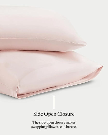 Cozy Earth King Pillowcases Set of 2 - Made of 100% Viscose from Bamboo, Ultra-Soft & Luxury, Woven from Naturally Breathable & Lightweight Fabric - Peony