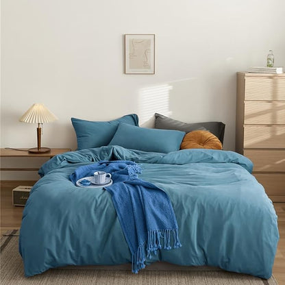 CLOTHKNOW Lake Blue Full Size Comforter Sets 3Pcs Blue Bedding Comforter Sets All Seaon Comforter Soft Comforter with 2 x Pillow Cases