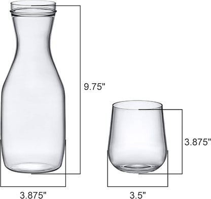 Amazing Abby - Aurora - Acrylic Bedside Carafe Set, Plastic Water Carafe with Dual-Use Tumbler/Lid, Easy-Access for the Night, Shatter-Proof, BPA-Free, Great for Bedroom, Bathroom, Kitchen, and More