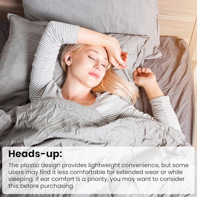 Sleep Earbuds Bluetooth in Ear Light-Weight Headphones, Mini Invisible Earplugs Small Design for Side Sleepers, 58H Playtime with Charging Case, Clear Calls& Noise Block-Black