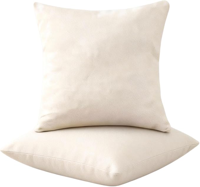 Decorative Couch Pillow Covers SofaThrow pillows with inserts included Bohemian-Style Country Cushion Cover Suitable for Beds, Sofas, Living Rooms, and Home Decor 2pack 18X18 inch.(Off White)