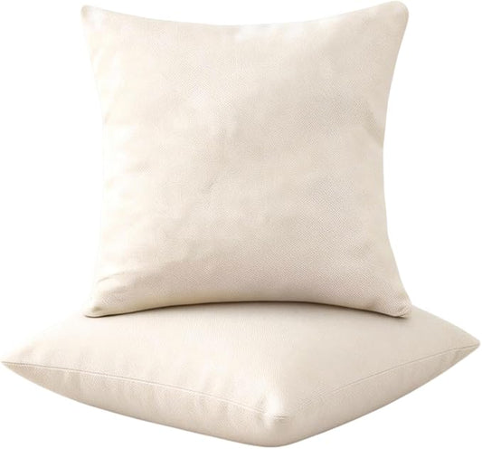 Decorative Couch Pillow Covers SofaThrow pillows with inserts included Bohemian-Style Country Cushion Cover Suitable for Beds, Sofas, Living Rooms, and Home Decor 2pack 18X18 inch.(Off White)