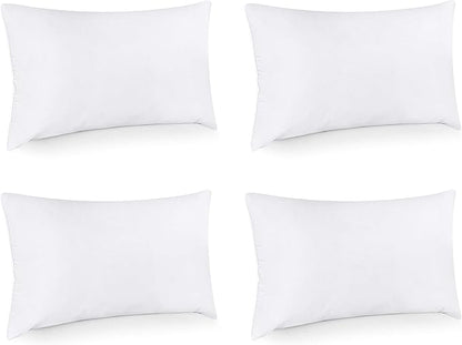 Utopia Bedding Throw Pillows (Set of 4, White) – 12 x 24 Inches Down Alternative Pillows for Bed, Sofa, and Couch - Fluffy Decorative Stuffer Pillow for Indoors & Outdoors
