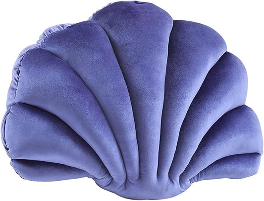 Patty Both Seashell Decorative Pillow Velvet Seashell Throw Pillow, Sea Shell Shaped Throw Pillow Decorative Pillows for Bed Couch Home Office Decor (Violet, Small)