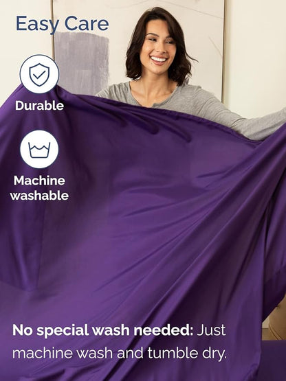 Extra Deep Cal King Sheet Set - 6 Piece Breathable and Cooling Sheets - Hotel Luxury Bedding for Women, Men, Kids & Teens - Easy & Secure Fit - Soft, Wrinkle Free & Comfy - Extra Deep Pockets - Purple