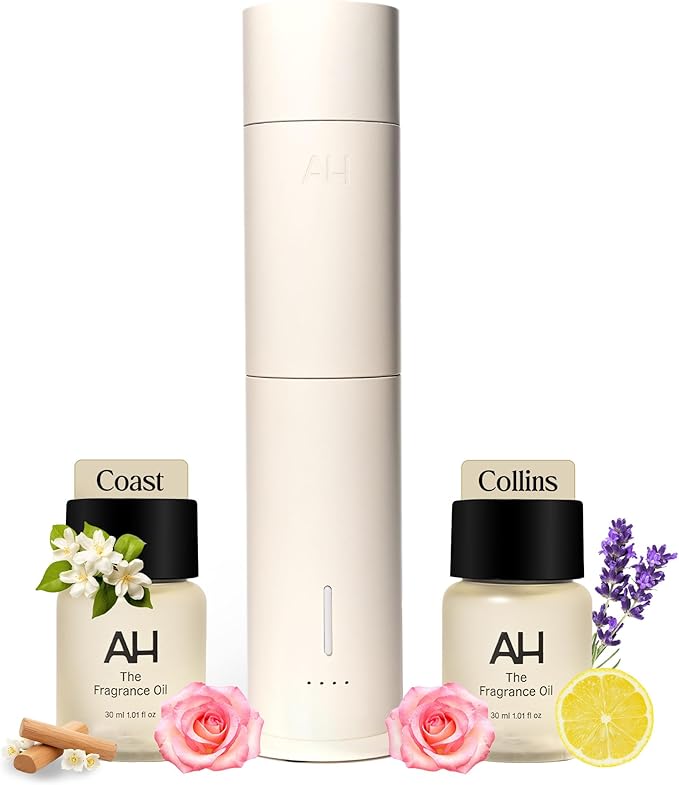 Aura House Smart Cold Air Diffuser & Fragrance Oil Duo – Bluetooth App-Controlled Diffuser for Home (Collins & Coast 30 ml Oils) – Hotel-Inspired Scents, Effortless Ambiance