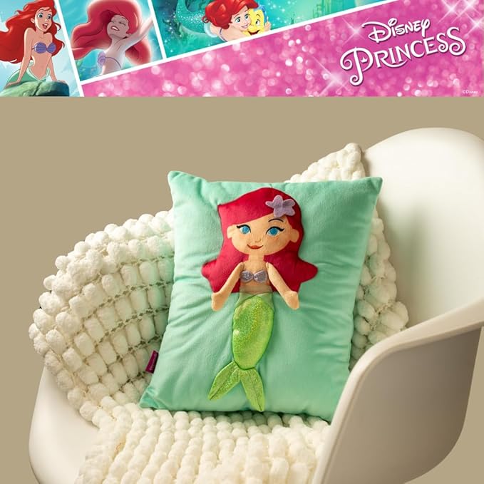 Franco Disney The Little Mermaid Ariel Kids Super Plush Cozy Snuggle (TM) Pillow (100% Officially Licensed Product) (Pack of 2)