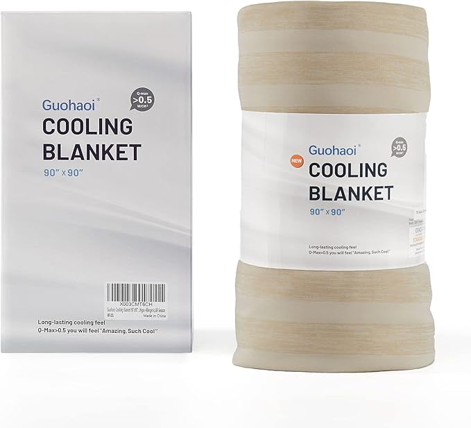 Guohaoi Cooling Blanket (90"x90"Queen Size) for Hot Sleepers and Night Sweats,100% Oeko-Tex Certified,Arc-Chill Q-Max >0.5 Cool Fiber,Ultra Cold Breathable,Comfortable,All-Season.
