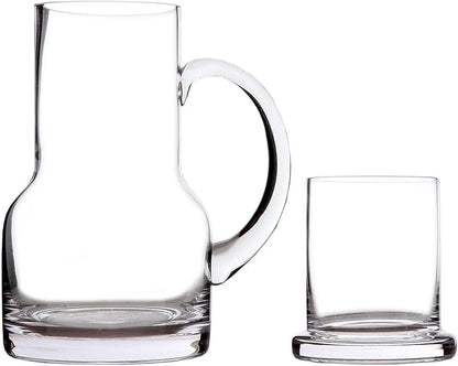 Lily's Home 16 oz Glass Water Carafe for Bedroom or Kitchen - Carafe with Cup Lid & Handle, Perfect for Bedside or Desktop Use, Modern Design