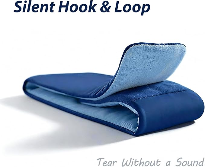 Deep Sleep Eye Mask 3.0 - Adjustable & Light-Blocking with Upgraded Silicone Seal, Dual-Sided Design(Ice-Silk & Wood Fiber), Zero-Pressure & Ultra-Soft for Side Sleepers and Travel (Blue)
