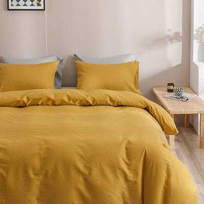 Wellboo Mustard Yellow Comforter Sets California King Solid Ginger Bedding Comforters Women Men Plain Dark Yellow Quilts Modern Minimalist Gold Yellow Blankets Soft Vintage Bedroom Decor Aesthetic