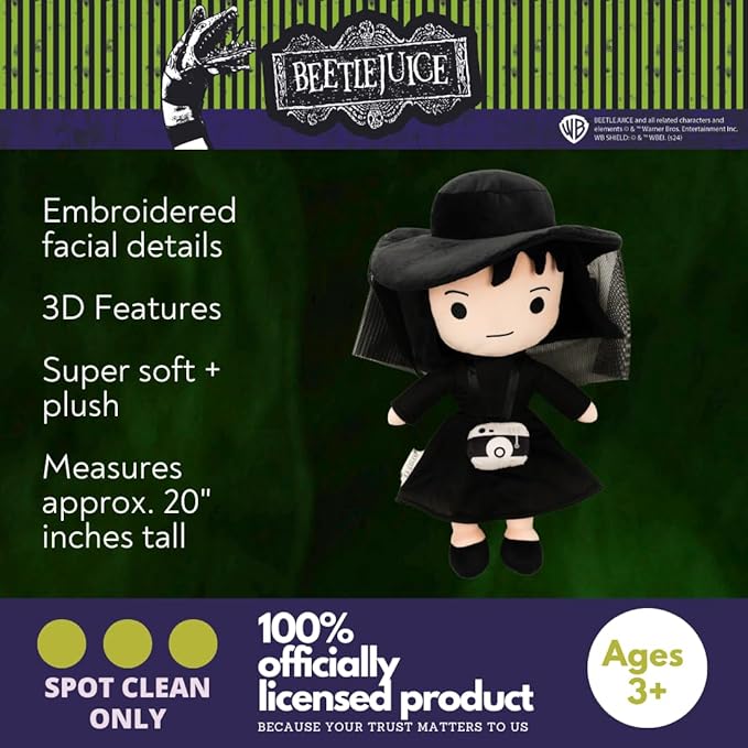 Franco Collectibles Beetlejuice Halloween Lydia Deetz Bedding Super Soft Plush Decorative Throw Pillow, (Officially Licensed Product)