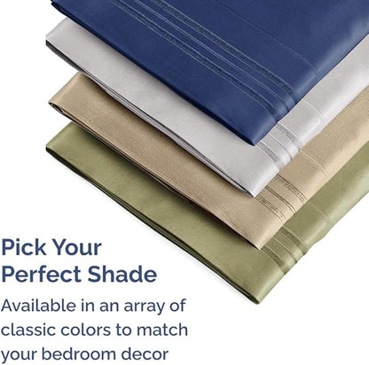 King Pillow Cases Set of 2 - Ultra Soft Hotel Quality Pillowcase Covers - Comfy, Cozy & Wrinkle Free - Shrinkage and Fade Resistant - Machine Washable Pillow Protectors - 2 Piece Set - Blue Stripes 2