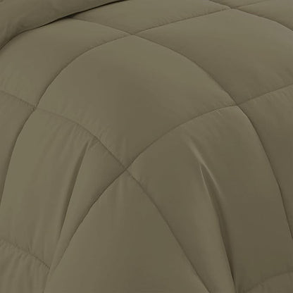 Sweet Home Collection 5 Piece Comforter Set Bag Solid Color All Season Soft Down Alternative Blanket & Luxurious Microfiber Bed Sheets, Sage, Twin (Pack of 4)