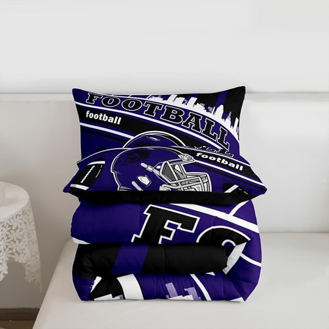 Feelyou Football Bedding Set Boys Girls Twin Size Rugby Sports Comforter Set Sports Themed Women Men Football City Duvet Quilt Bedroom Decor