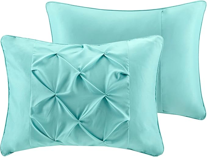 Intelligent Design Complete Bed In A Bag Casual Boho Comforter with Sheet Set Decorative Pillow, All Season Bedding Set, Twin XL, Vinnie Aqua 6 Piece