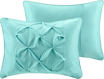 Intelligent Design Complete Bed In A Bag Casual Boho Comforter with Sheet Set Decorative Pillow, All Season Bedding Set, Twin XL, Vinnie Aqua 6 Piece