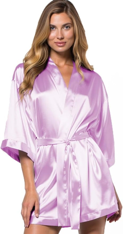 Turquaz Women's Bride Bridesmaids Silky Robe Satin Kimono Robes for Women Lingerie
