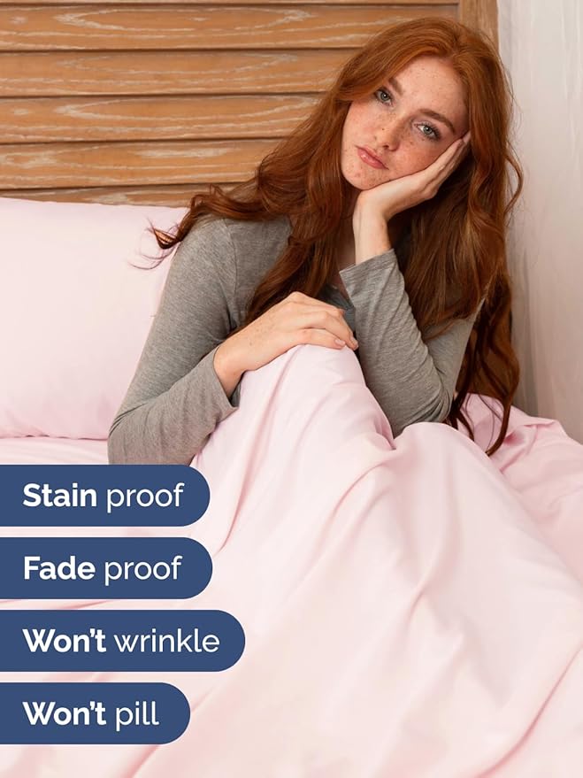 Extra Deep Split King Sheet Set - 7 Piece Breathable and Cooling Sheets - Hotel Luxury Bedding for Women, Men, Kids & Teens - Easy Secure Fit - Soft & Wrinkle Free - Extra Deep Pockets - Lavender Pink