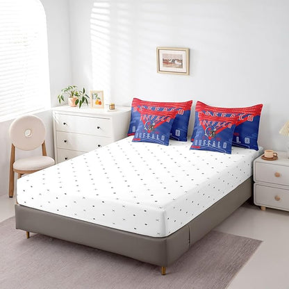 Feelyou Football 7 Pieces Comforter Sets King Size Rugby Sports Bedding Set for Boys Kids Teen Sports Theme Football City Bed in a Bag with Comforter, Sheets, Pillowcases & Cushion Cover