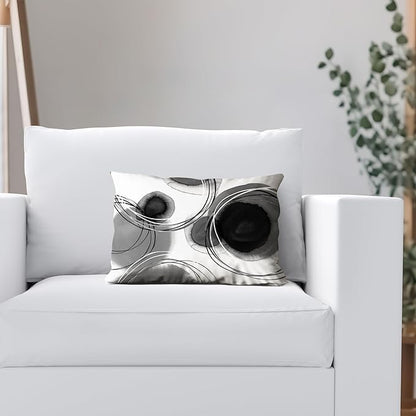 Americanflat 14x10 Throw Pillow with Sewn-in Insert - All-in-One Decorative Pillows - No Cover Needed - Soft and Durable Cushion for Bed or Sofa - Polyester - Black and White