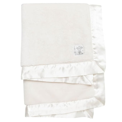 Little Giraffe Posh Mink Baby Blanket - Double-Sided Ultra Soft Plush Fabric, for New Moms, Newborn Must-Have for Girls & Boys, Cozy & Cuddly Comfort Blanket, 29" x 35", Cream
