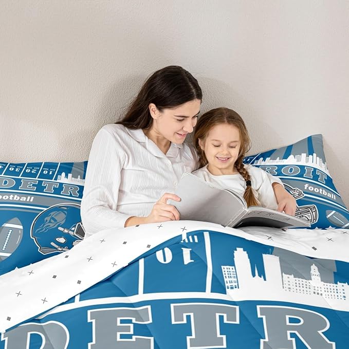 Feelyou Football Bedding Set King Size Boys Girls Rugby Sports Comforter Set Ultra Soft Sports Theme Women Men Football City Duvet Quilt Bedroom Decor