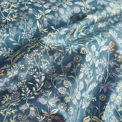 mixinni Twin XL Blue Botanical Floral Comforter Set - 3 Piece Soft Microfiber Bedding Set with Wildflower Design, Lightweight All-Season Comforter with Pillowcases, Cottagecore Style for Men & Women