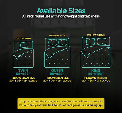 King Comforter Set 3 Piece Sage Green by Utopia Bedding, Comforters King Size, Bedding Comforters Sets, Down Alternative Soft Bed Set, 1 Comforter (90 x 102 inches) 2 Pillow Shams (20 x 36 inches)