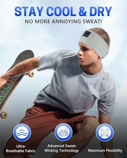 GNEGNI Sleep Headphones Bluetooth 5.4 Headband Wireless Ultra-Thin HD Stereo Speakers Headband Earphone, Unique Gifts for Women Men Sports Workout Yoga Travel Meditation