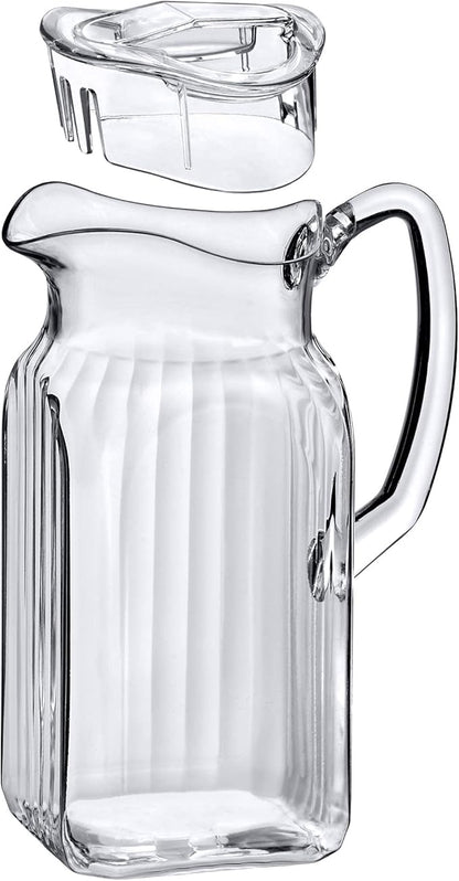 Amazing Abby - Quadly Bandly - Plastic Pitcher (64 oz, 2 Quart), Clear Water Pitcher with Lid, Fridge Jug, BPA-Free, Shatter-Proof, Great for Iced Tea, Sangria, Lemonade, Juice, Milk, and More
