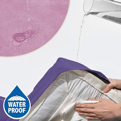 Comfort Expression Orthopedic Dog Bed for Extra Large Dogs 45x35 Inch, Waterproof Egg Crate Foam XL Pet Bed with Removable Bolsters, Dog Couch with Washable Cover & Non-Slip Bottom, Frosted Grape