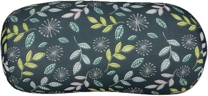 Bookishbunny Microbead Cylinder Bolster Roll Pillow 13" x 7" Various Patterns (LeavesDarkSage)
