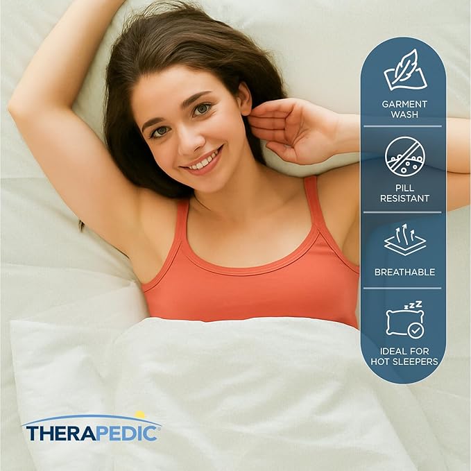 Therapedic 100% Egyptian Cotton King 6-Piece Sheet Set – Naturally Cooling & Breathable Sateen, Preshrunk Garment Wash, 16" Deep Pocket Fitted Sheet, Bonus Pillowcases, Soft & Durable - Sage