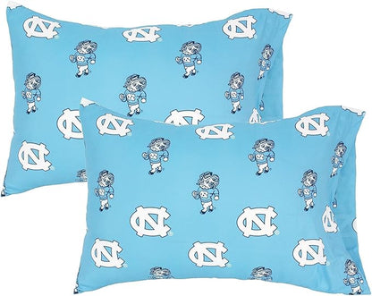 College Covers Everything Comfy North Carolina Tar Heels King Pillowcase Pair, King, 20" x 40", Includes 2 King Pillowcases